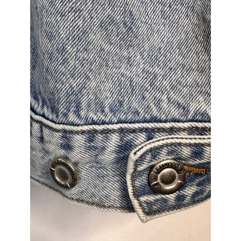 ELWOOD Light Wash Denim Trucker Jacket Mens Large Unisex Vintage Style Blue - Picture 7 of 9